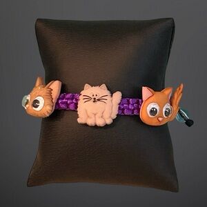Cat Lovers’ Friendship Bracelet - royal purple